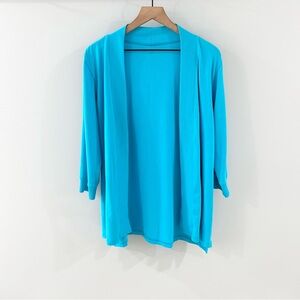 E.L.I Open Front Cardigan Blue Size Small